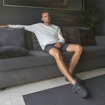 Pantoufles montantes confort à scratch pour homme – Style classique et maintien optimal