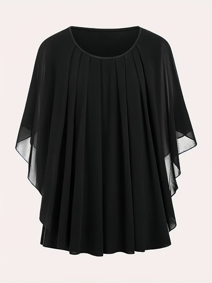 Blouse cape élégante femme grande taille style soirée ample