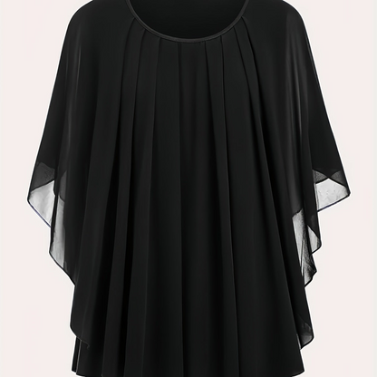 Blouse cape élégante femme grande taille style soirée ample