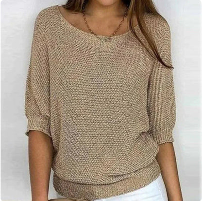 Denise – Pull à Encolure Ronde Uni pour Femme