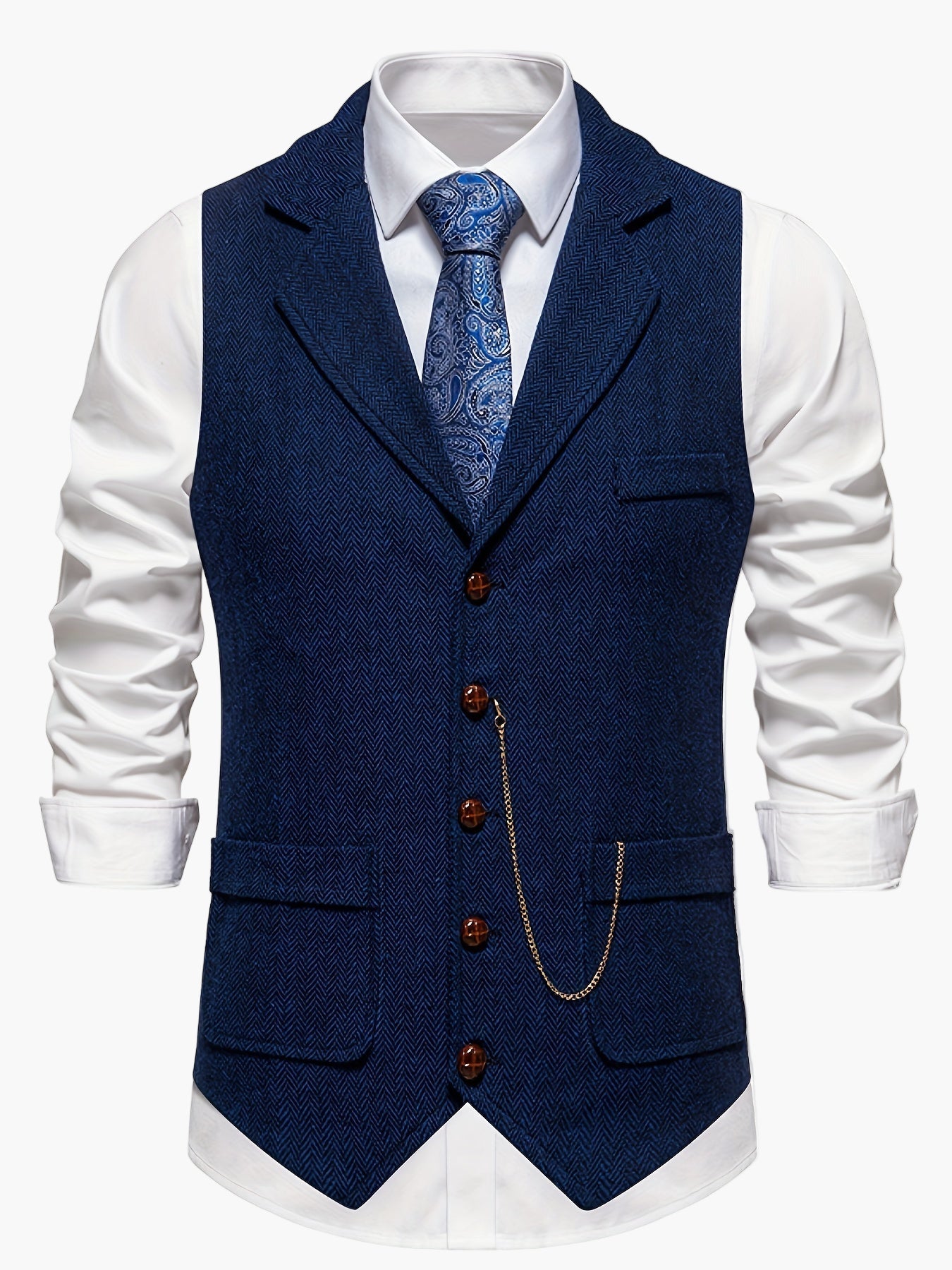Gilet Homme Élégant Style Vintage pour Tenue Habillée ou Décontractée