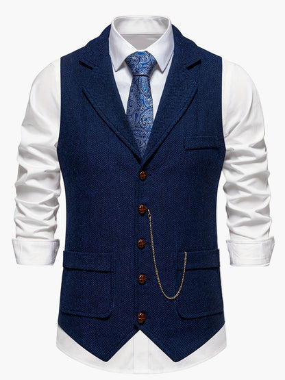 Gilet Homme Élégant Style Vintage pour Tenue Habillée ou Décontractée