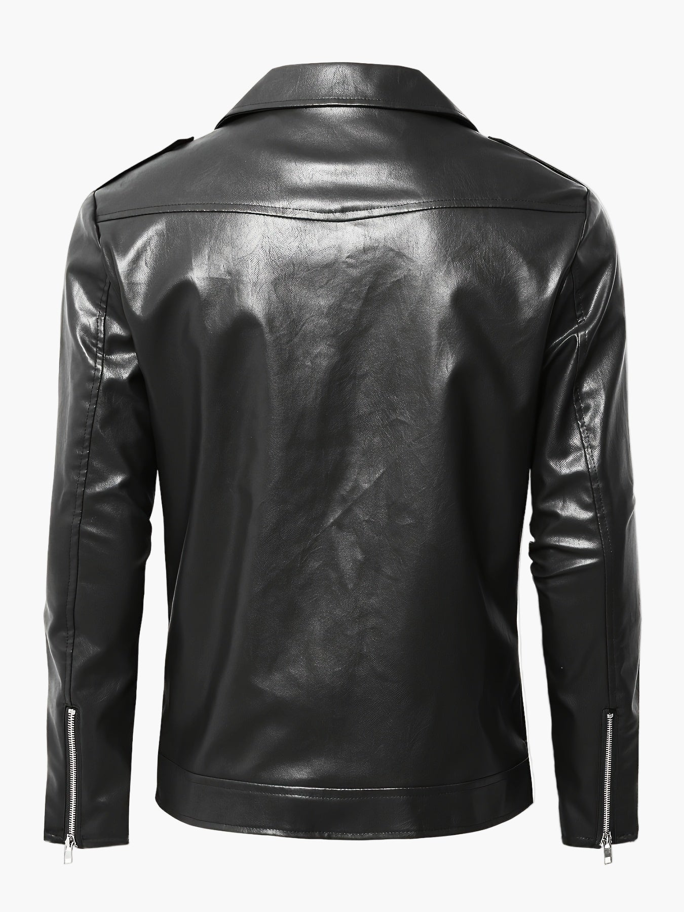 Veste Motard Homme Style Vintage à Fermeture Zippée pour Look Urbain