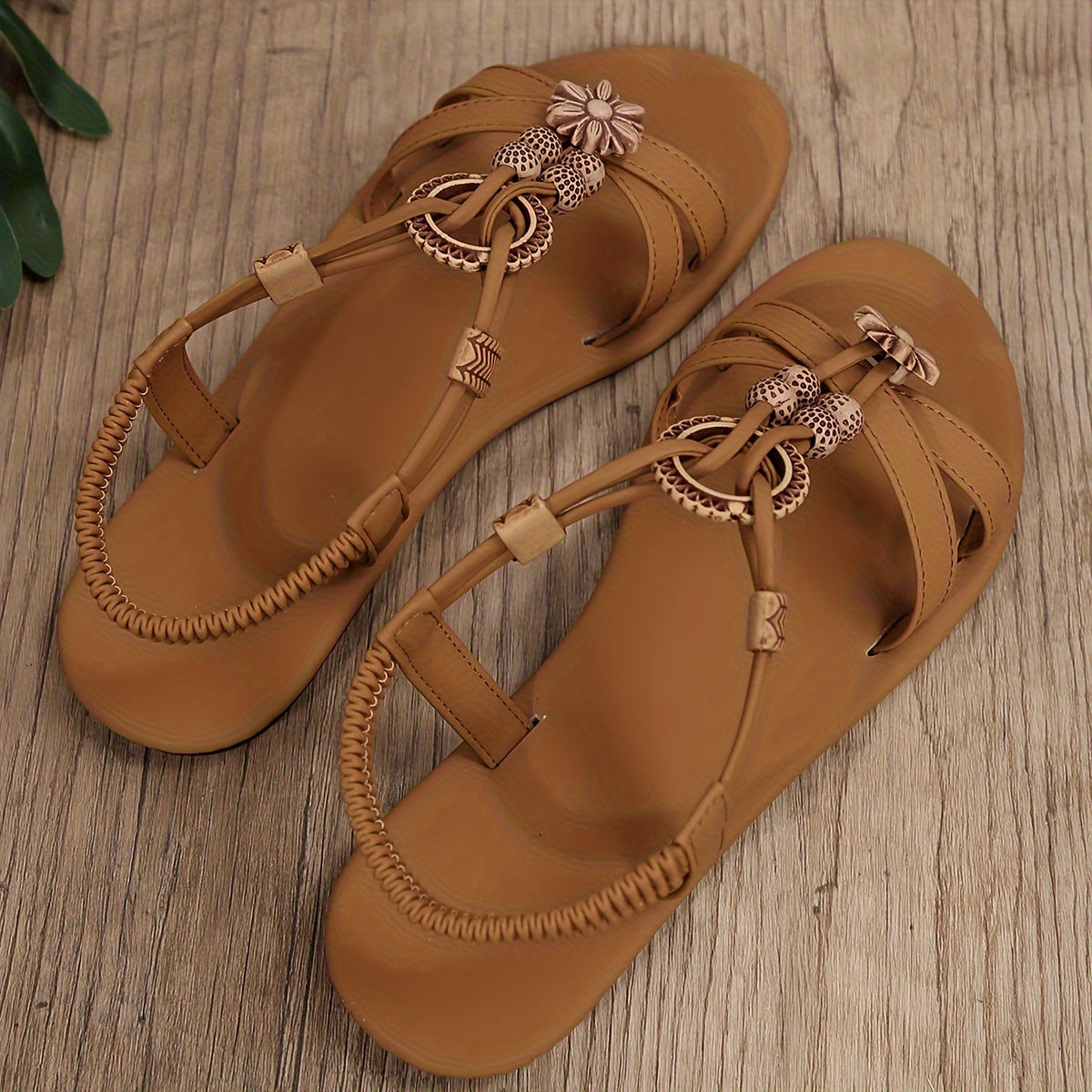 Sandales décontractées à motif floral pour femme - style estival confortable et tendance
