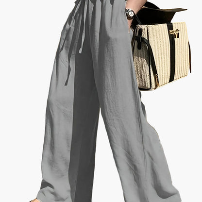 Pantaloni larghi donna stile casual chic con vita a coulisse – Ideali per primavera ed estate