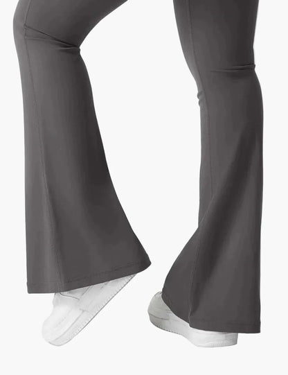 Legging cargo de fitness femme coupe évasée push-up taille haute pour sport et loisirs