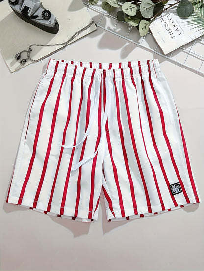Costume da bagno uomo a righe rosse stile casual per l'estate