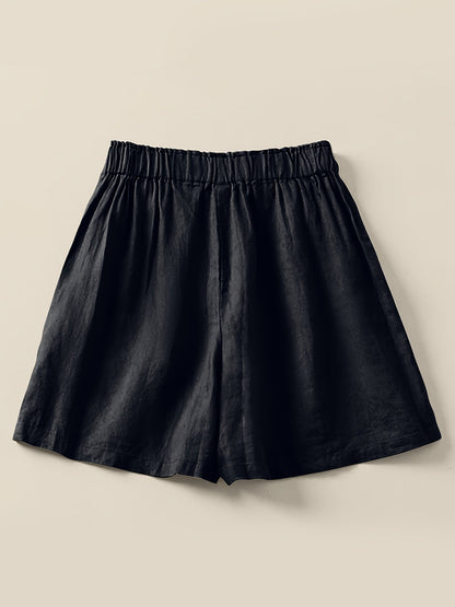 Shorts vita alta donna taglio ampio stile casual estivo