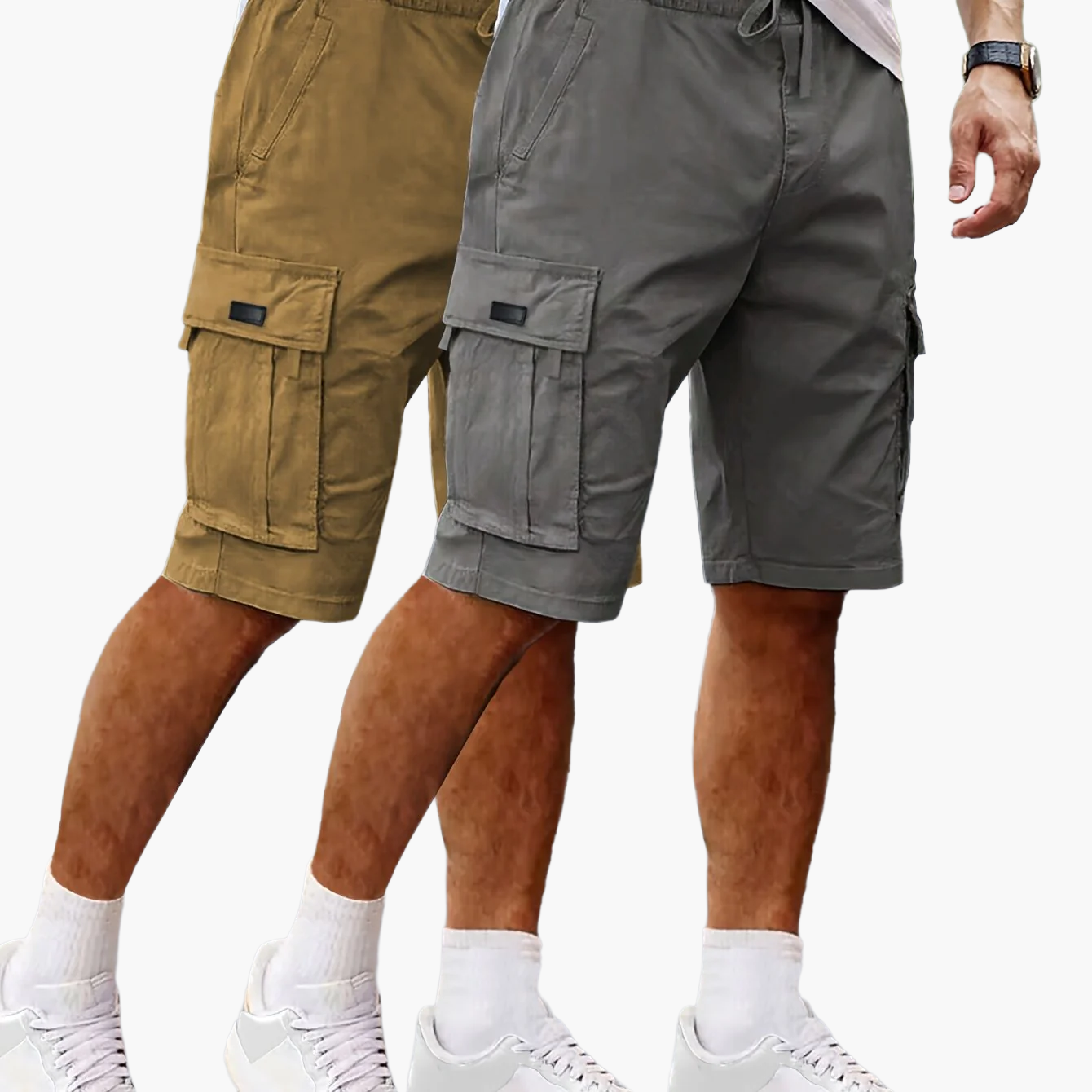 Shorts cargo décontractés pour homme 2 pièces, style urbain et polyvalent, idéals pour loisirs et activités extérieures