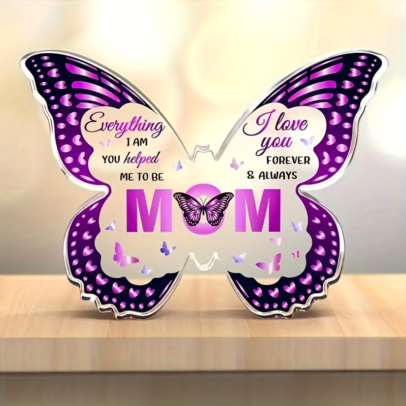Décoration Papillon Message pour Maman – Cadeau de Remerciement et d'Amour pour Femme – Objet Décoratif Inspirant pour la Maison