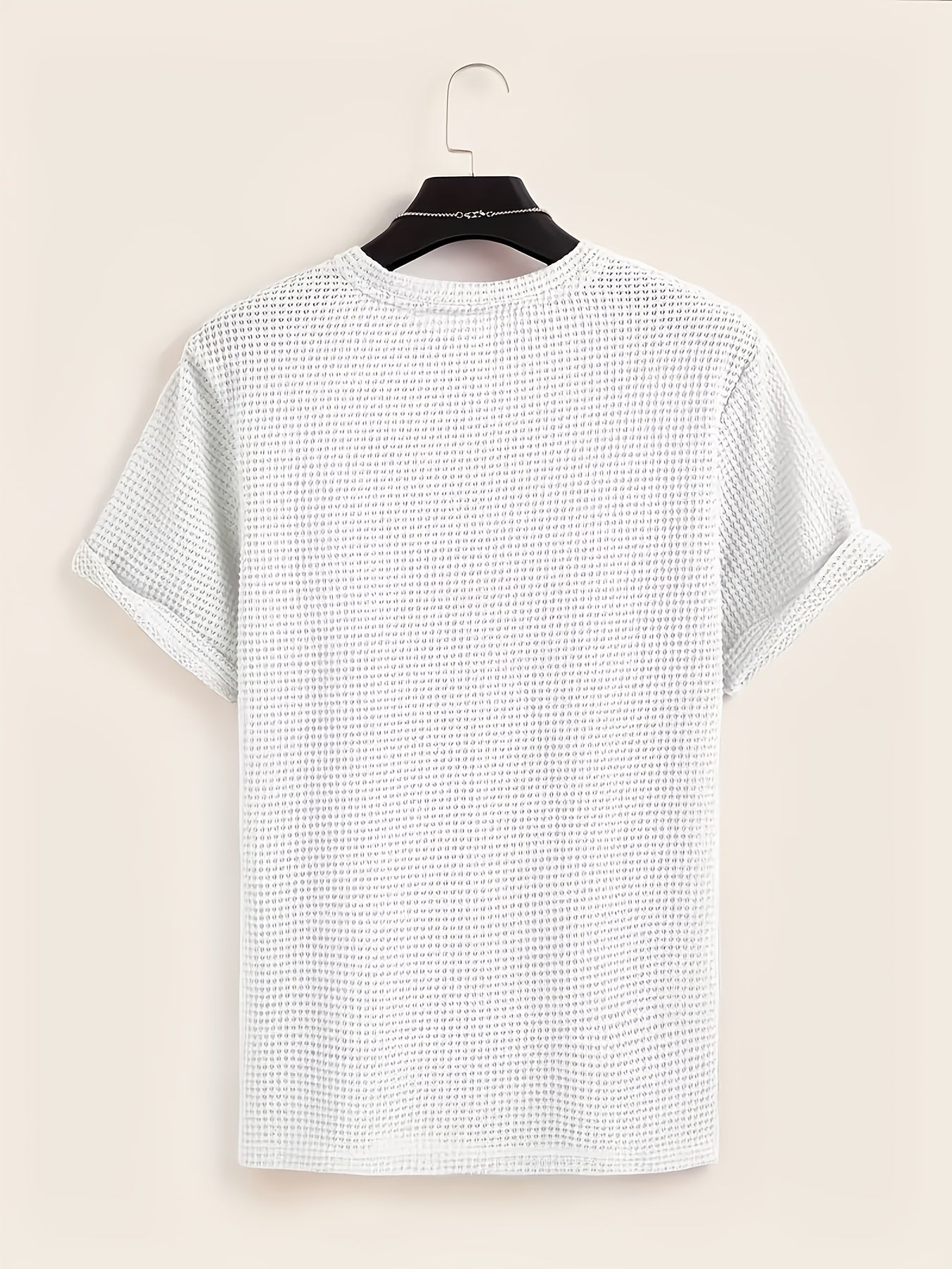 T-shirt décontracté à manches courtes pour homme style moderne avec texture ajourée