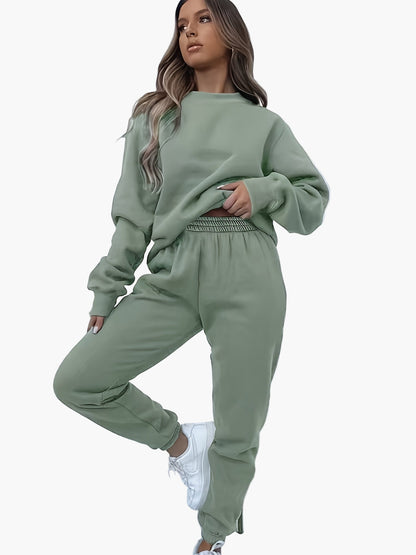 Ensemble de survêtement pour femme style décontracté élégant - Sweatshirt à manches longues et pantalon confortable