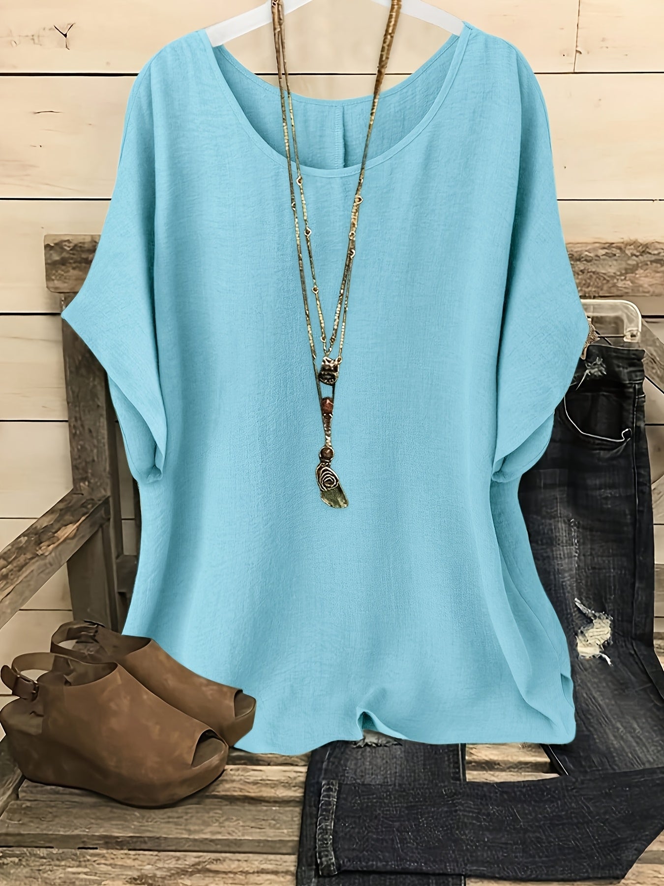 Blouse ample décontractée pour femme style bohème chic – idéale pour sorties et quotidien