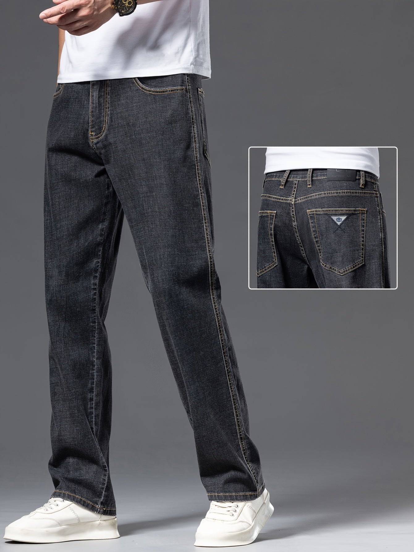 Jeans rectos casuales para hombre estilo urbano versátil