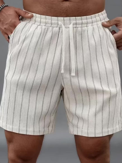 Shorts décontractés à rayures pour homme, style urbain tendance, idéals loisirs et sport