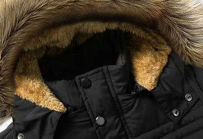 Parka d'hiver homme à capuche doublée polaire style urbain chaud et imperméable