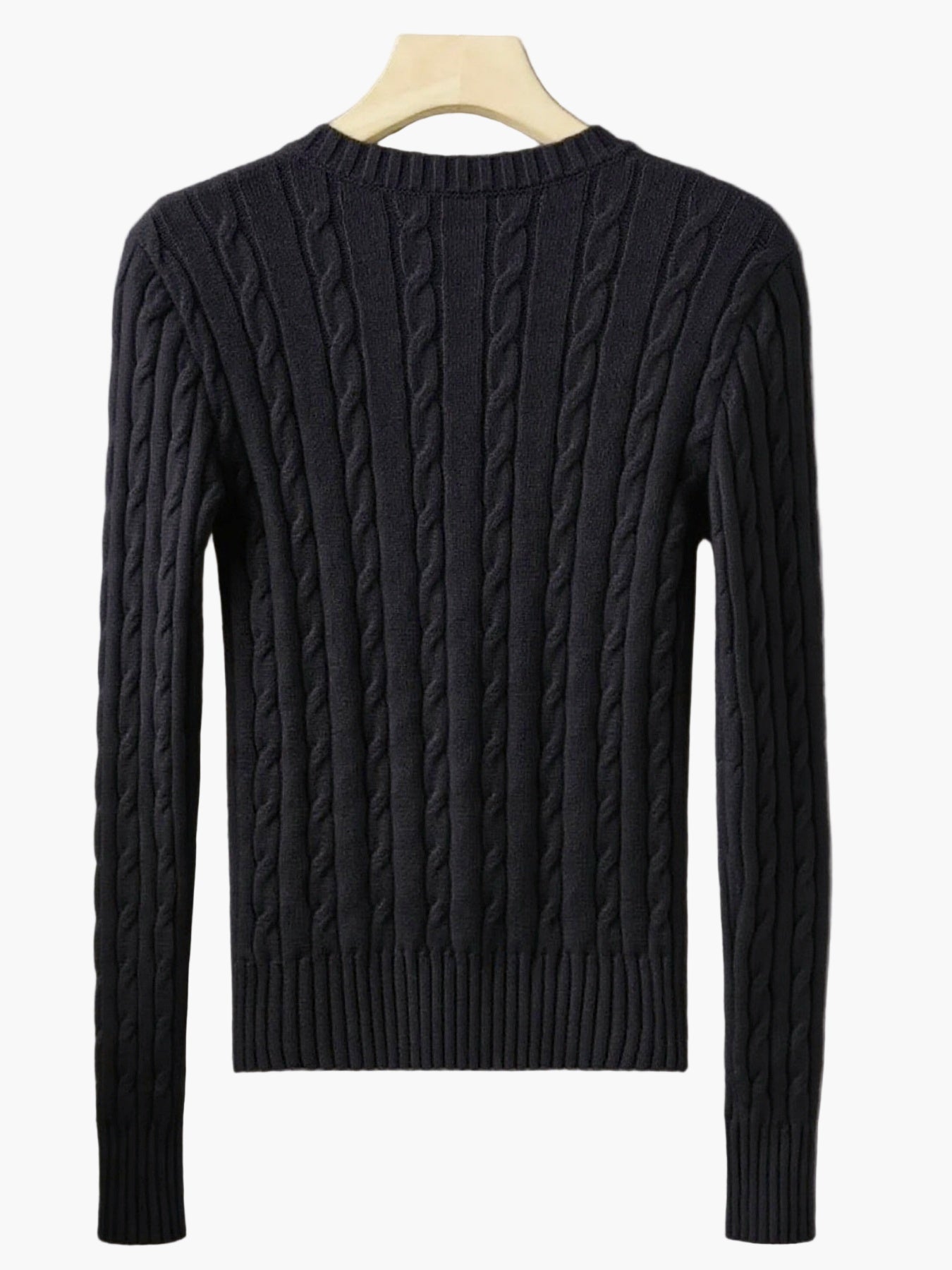 Pull Femme Style Casual à Col V et Motif Câble - Élégance Quotidienne