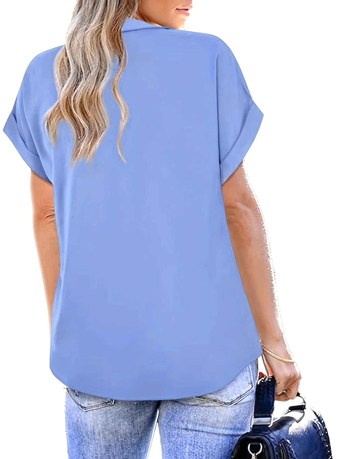 Elegant Women's Blouse Batwing Sleeves Casual Style Summer