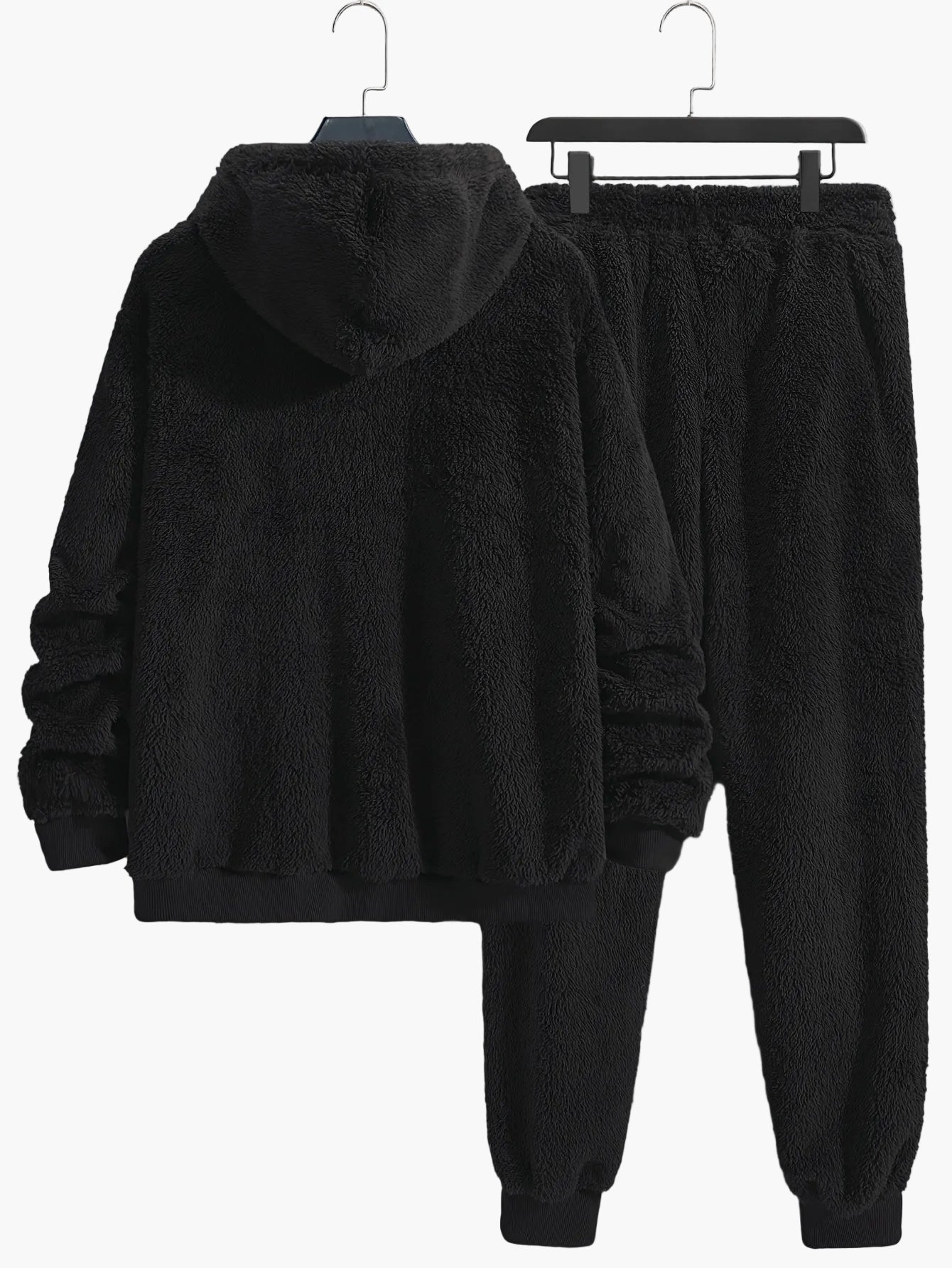 Ensemble décontracté homme sweat à capuche et pantalon style peluche pour l'automne et l'hiver