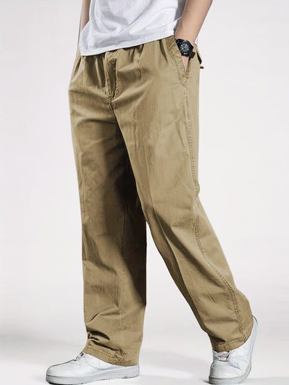 Pantalón casual para hombre con cintura elástica, corte holgado, ideal para ocio y descanso