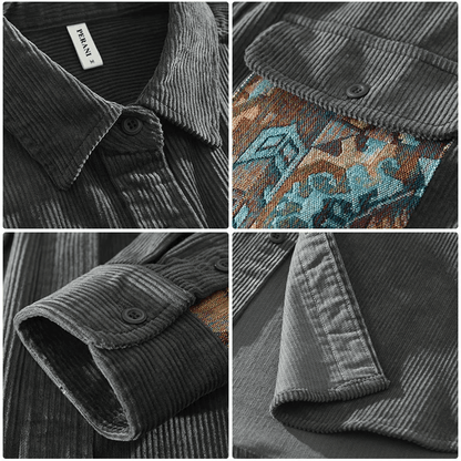 Chemise à côtes style décontracté pour homme – Mode urbaine et élégante