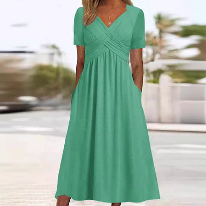 Francesca – Robe Évasée à Manches Courtes