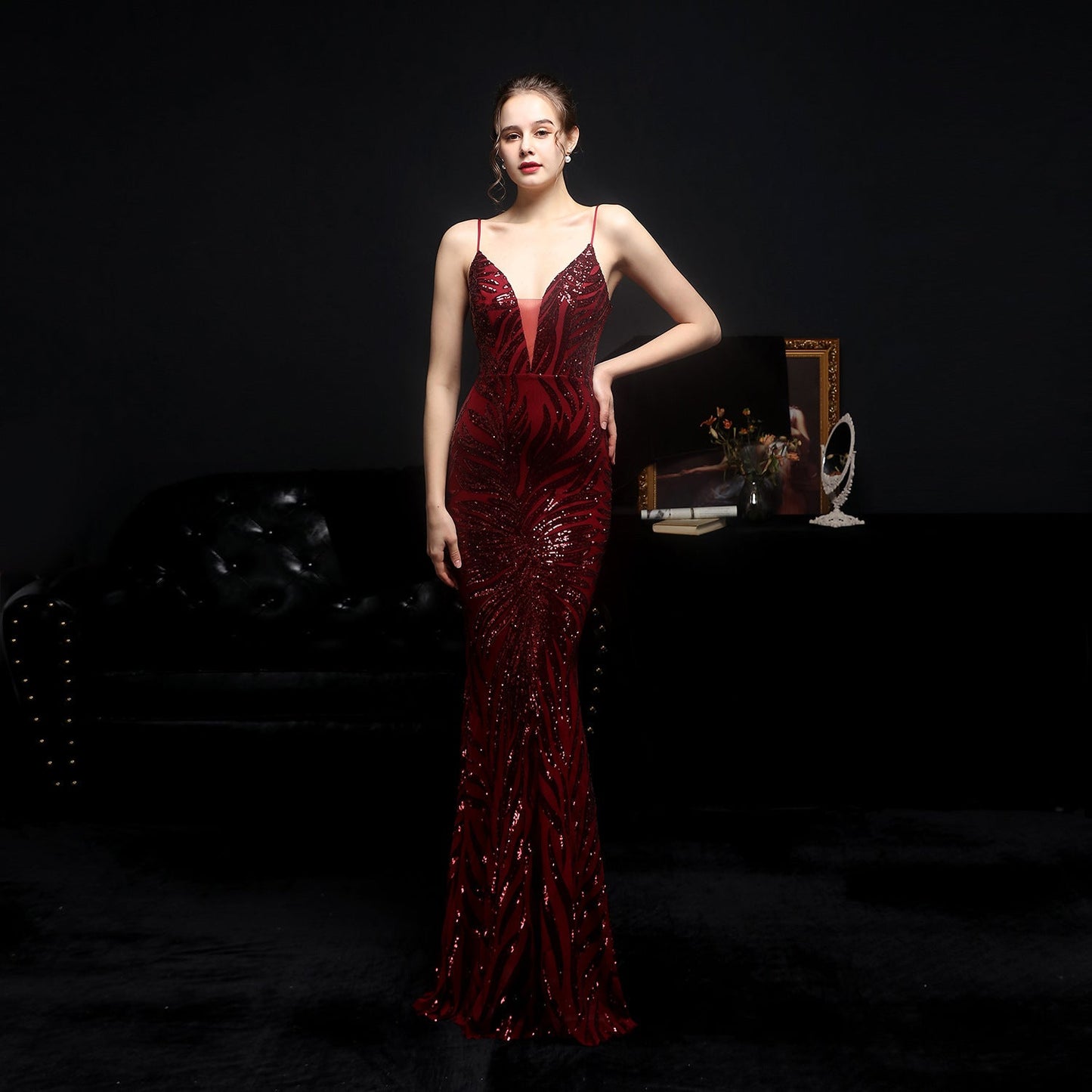 Helen – Robe de soirée en sequins sirène