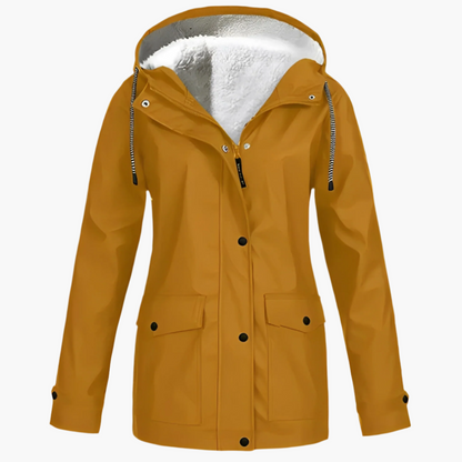 Veste imperméable femme style urbain doublée polaire pour hiver et pluie