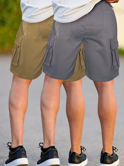 Shorts cargo décontractés pour homme 2 pièces, style urbain et polyvalent, idéals pour loisirs et activités extérieures