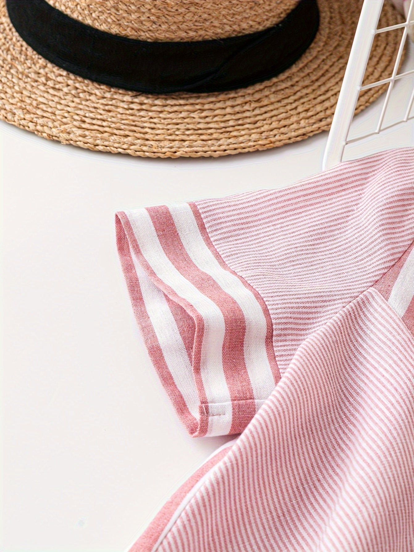 Blusa femenina elegante a rayas estilo casual para el verano