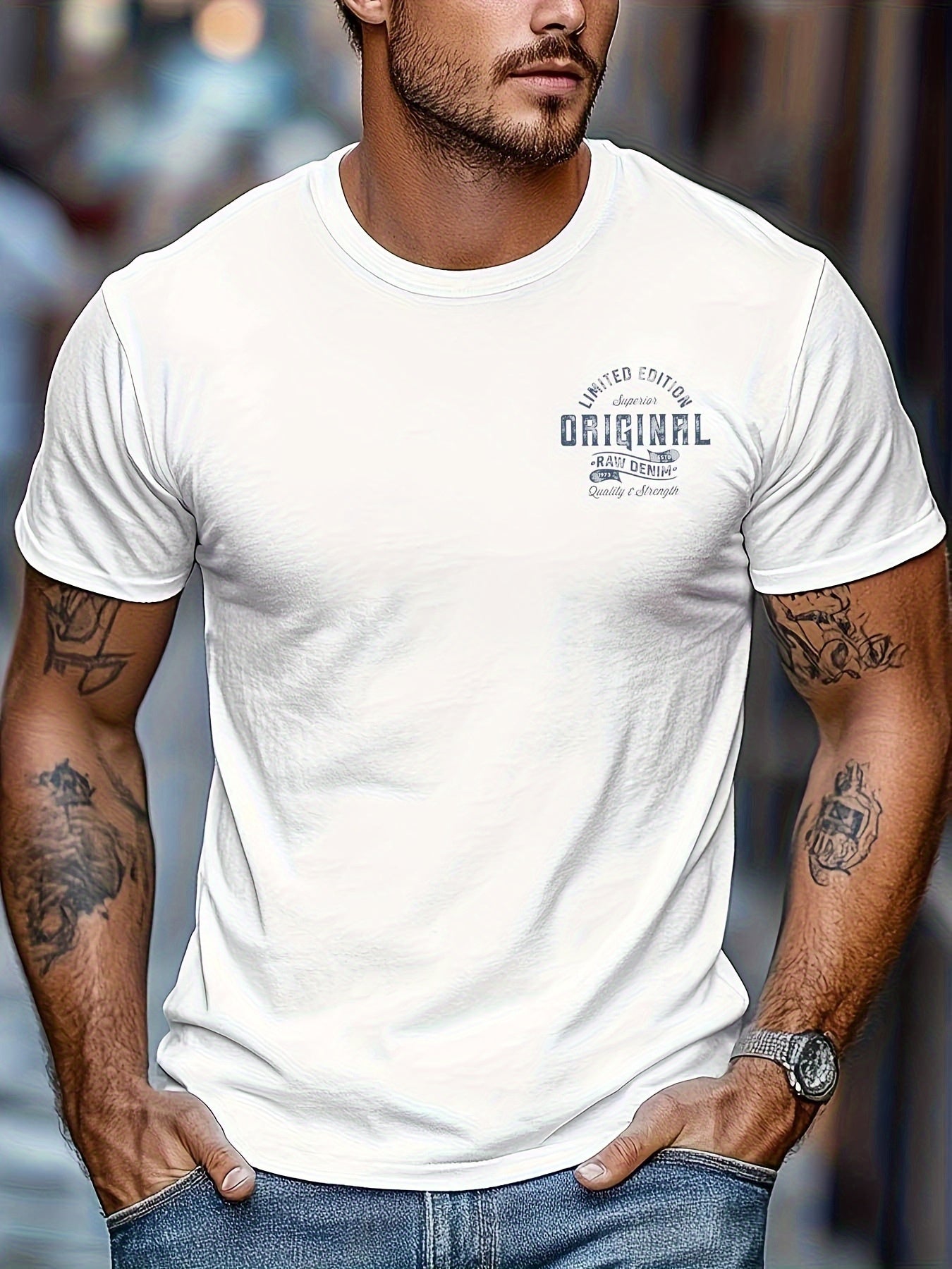 T-shirt homme style casual imprimé original édition limitée – mode urbaine décontractée
