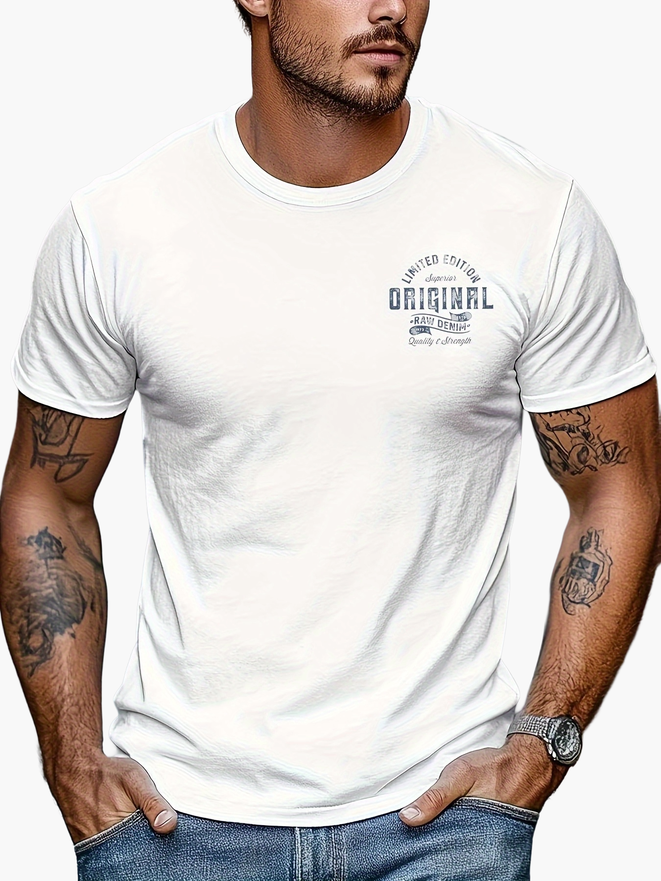T-shirt homme style casual imprimé original édition limitée – mode urbaine décontractée