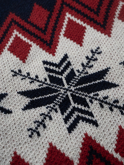 Pull de Noël décontracté homme motif renne et flocons de neige style hiver