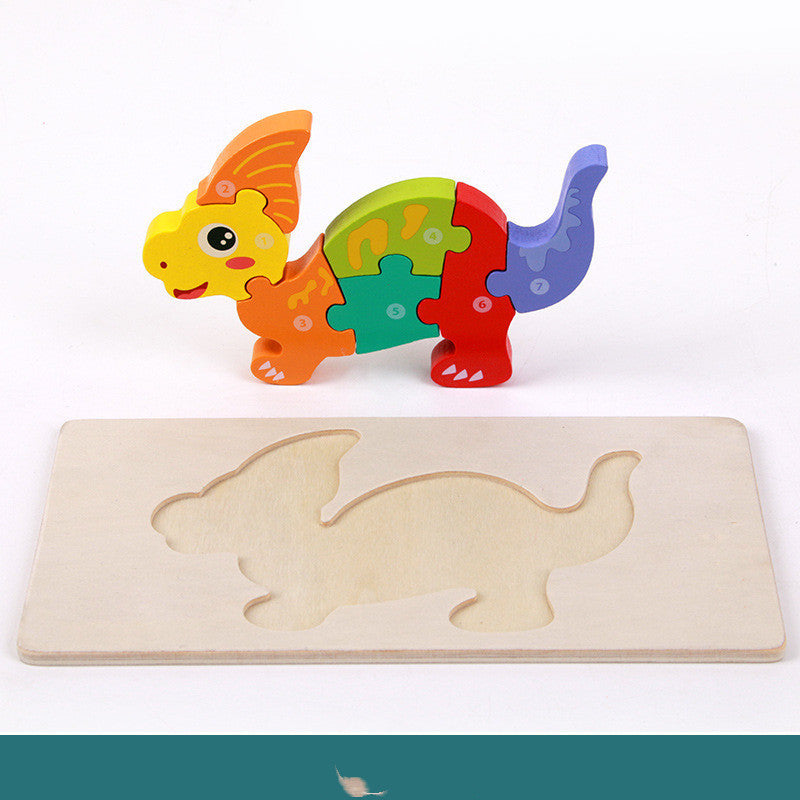 Puzzle 3D en Bois pour Enfants – Dinosaures Éducatifs et Ludiques