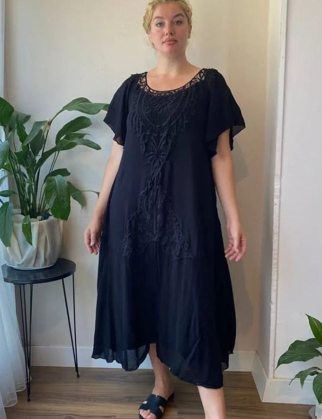 Georgina – Robe Longue Artistique Rétro