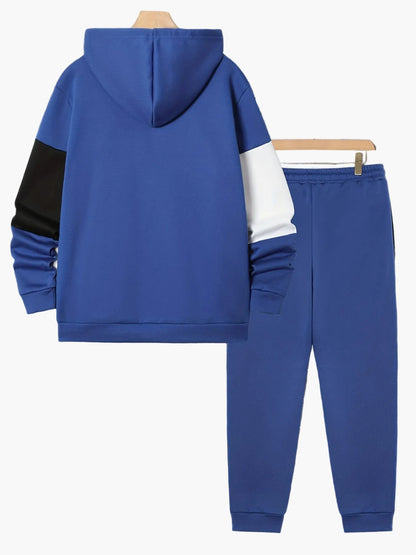 Survêtement Homme Style Décontracté à Capuche avec Fermeture Éclair – Ensemble Sport Urbain