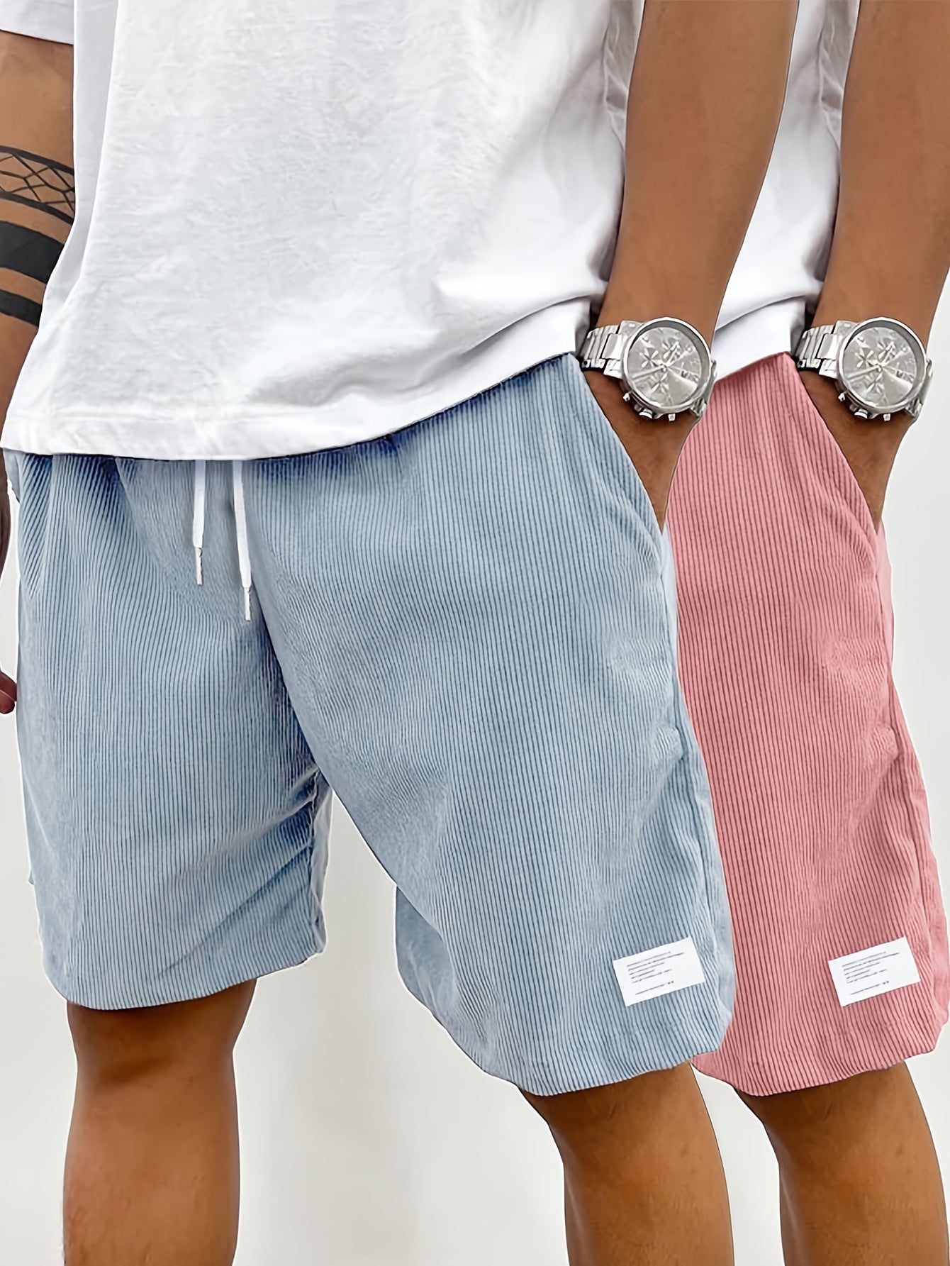 Short vintage décontracté pour homme avec poches – Style urbain idéal pour l'été et les loisirs