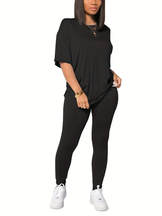 Ensemble Décontracté Femme Haut Ample et Legging Style Urbain pour Tous les Jours