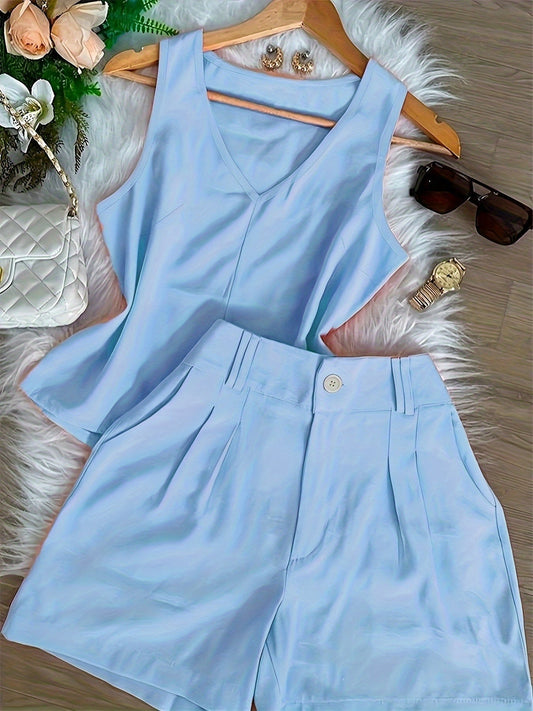 Ensemble Débardeur et Short Femme Style Décontracté Chic Été