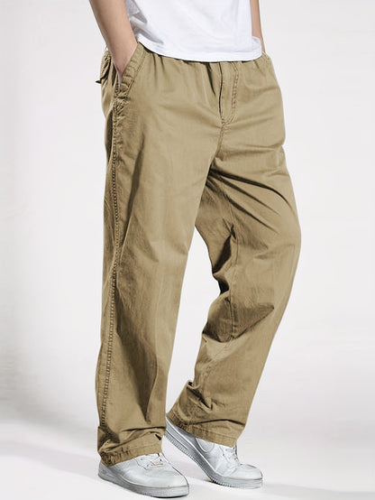 Pantalón casual para hombre con cintura elástica, corte holgado, ideal para ocio y descanso