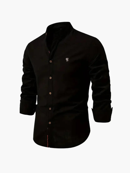 Chemise homme col mao manches longues élégante style casual business