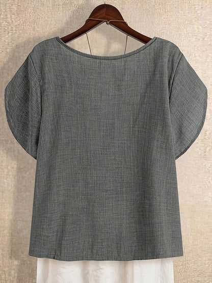 Blouse Tuniek Dames Asymmetrische Stijl Casual Elegant