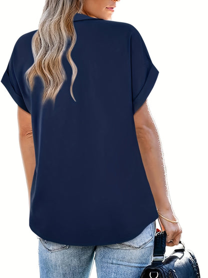 Elegant Women's Blouse Batwing Sleeves Casual Style Summer