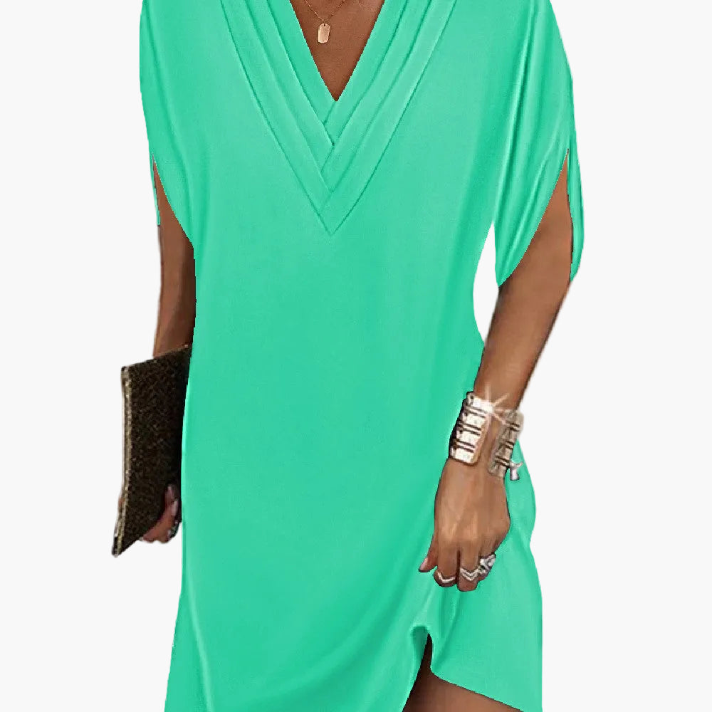 Casual elegant dress for women with split sleeves – Versatile stylish design