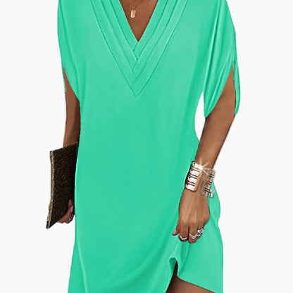 Casual elegant dress for women with split sleeves – Versatile stylish design