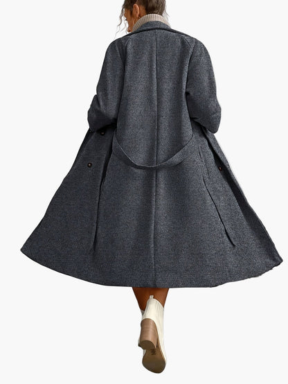 Manteau long élégant pour femme style urbain automne hiver