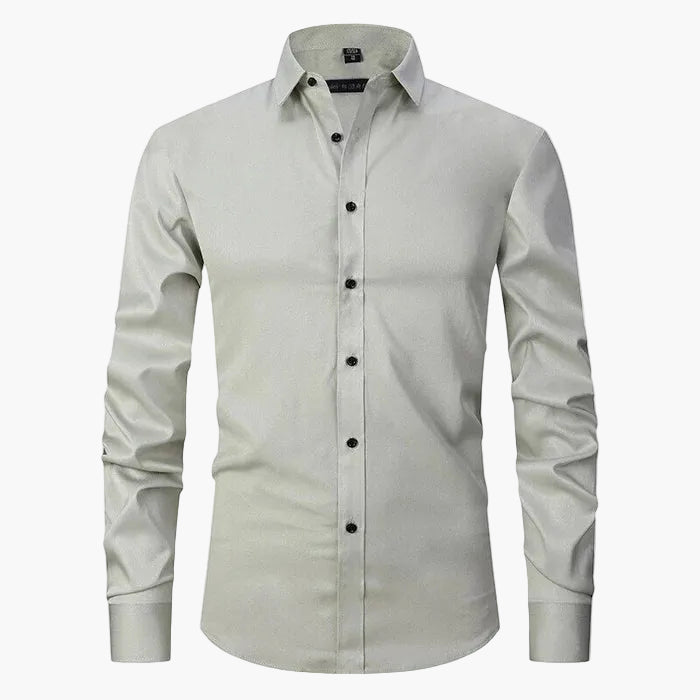 Camisa Ajustada para Hombre Elegante de Negocios y Casual – Mangas Largas, Estilo Moderno