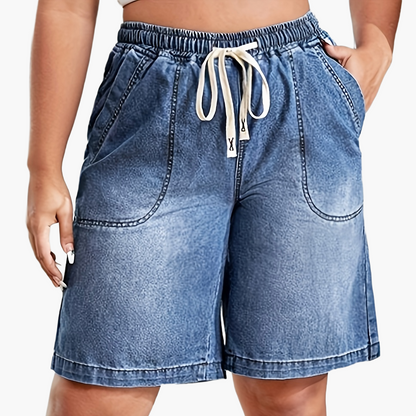 Short bermuda décontracté taille haute à cordon pour femme - Style urbain printemps été