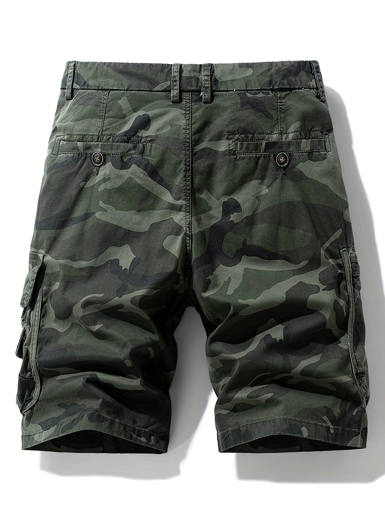 Kort cargo camouflage-stil militærbukser til mænd – Ideel til udendørs, fritid og ferie