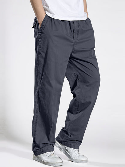 Pantalón casual para hombre con cintura elástica, corte holgado, ideal para ocio y descanso